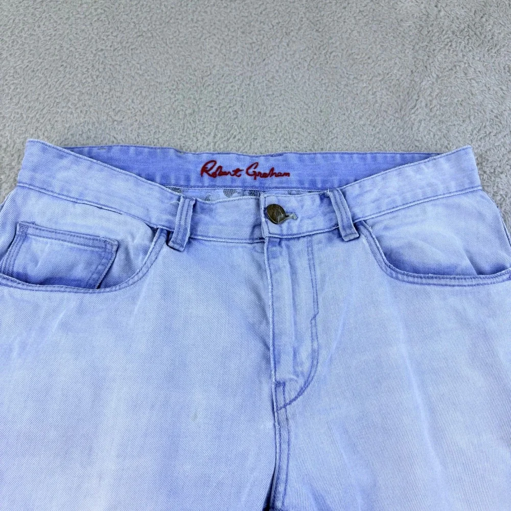 Robert Graham Jeans Mens 33 Light Wash Blue Stretch Denim Casual Designer Pants